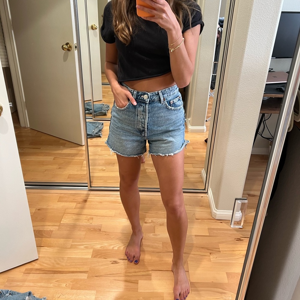 Zara denim high waisted shorts